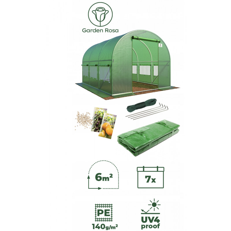 Парник теплиця Garden Rosa 6м2 (300х200х200см) Польща