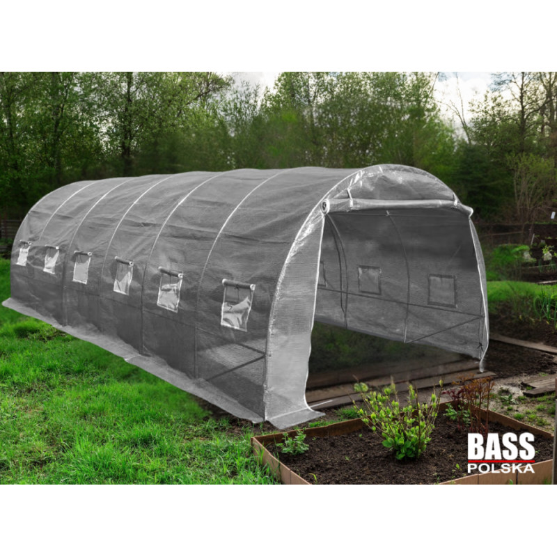 Садова теплиця з UV-12 плівкою 18 м2 (6х3х2м) BASS POLSKA, Сіра