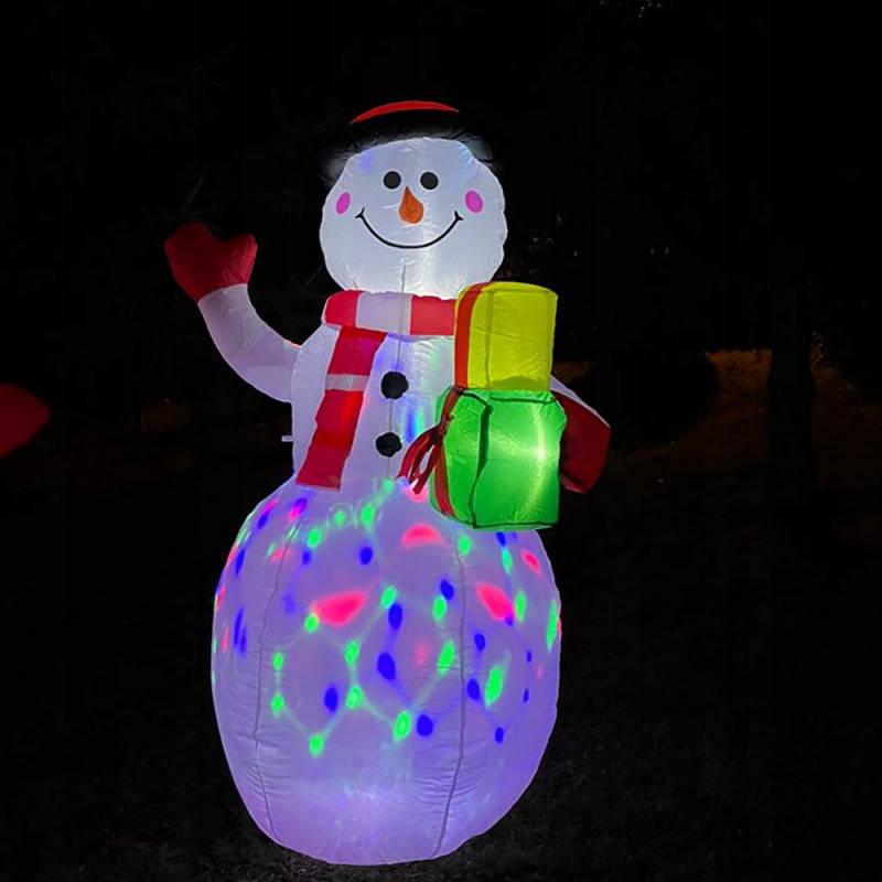 Різдвяний надувний сніговик з LED підсвіткою вуличний 155см (22625)