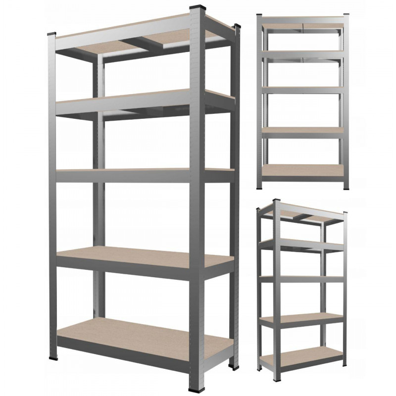 Стеллаж металлический 150x70x30 5 полок (серый)