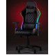 Геймерское компьютерное кресло с RGB-подсветкой, 2 подушками и регулировкой угла наклона спинки, Черный (G400)