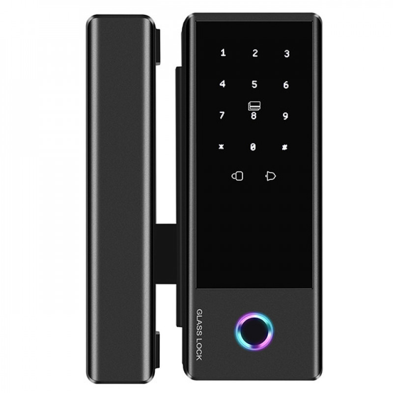 Розумний біометричний замок на скляні двері SEVEN LOCK SL-7776BF black
