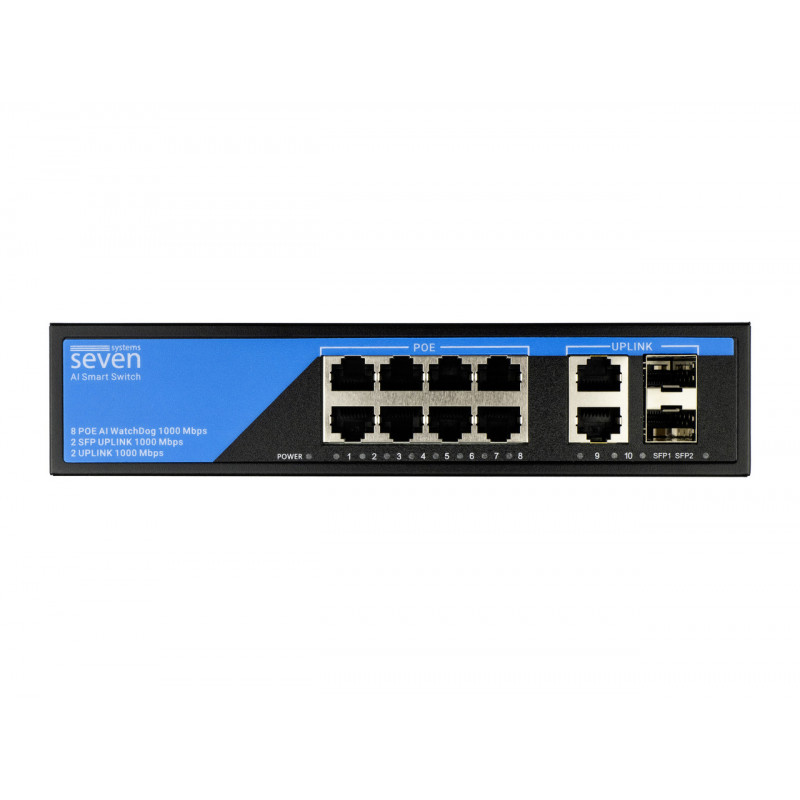 Гигабитный PoE коммутатор 8 портов SEVEN P-7328FG-2SFP