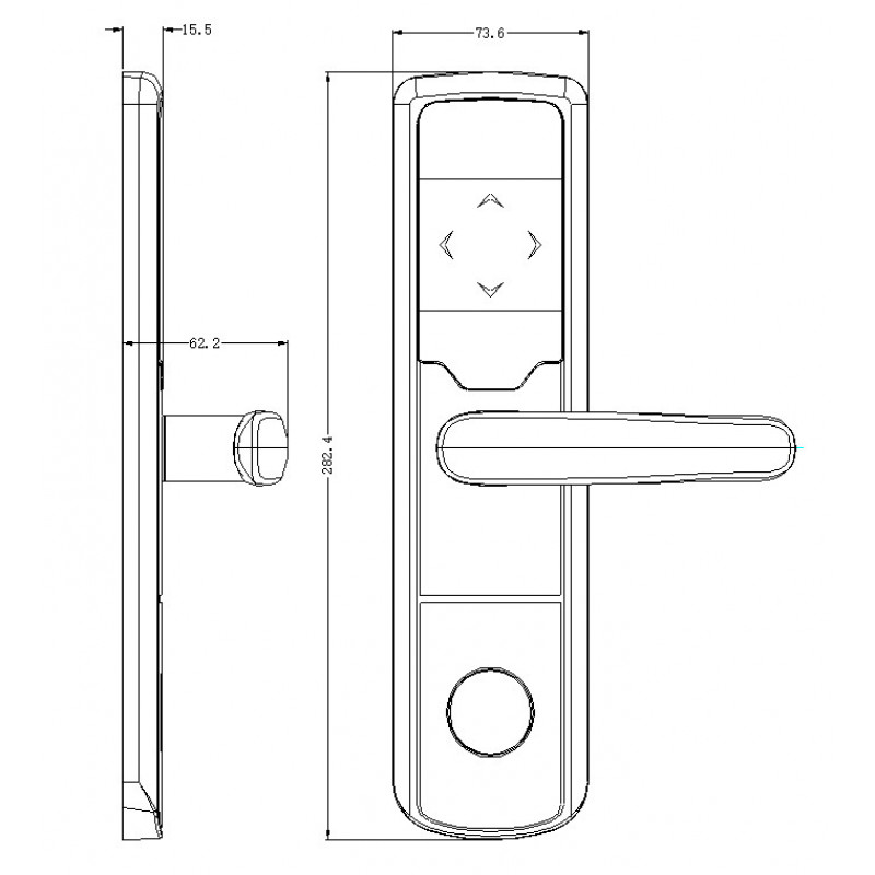 Електронний RFID замок для готелів та хостелів SEVEN LOCK SL-7731 silver