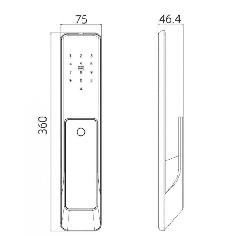 Розумний дверний біометричний замок SEVEN LOCK SL-7775BF black