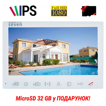 Видеодомофон 7 дюймов SEVEN DP–7575 FHD IPS white