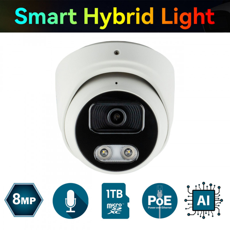 IP-видеокамера 8 Мп SEVEN IP-7218PA-DL white 2,8 мм с умной двойной подсветкой