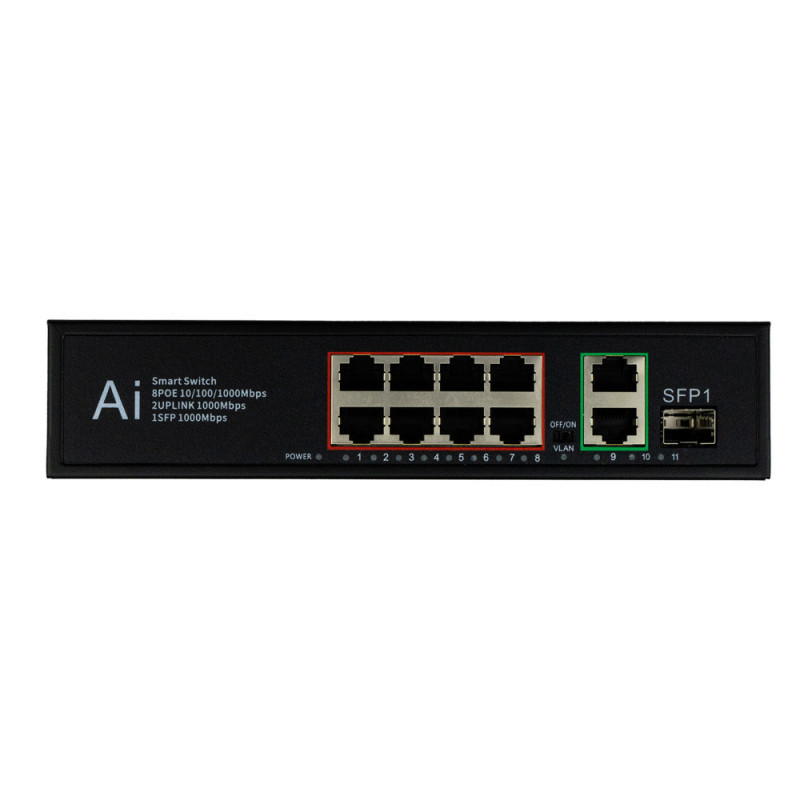 PoE коммутатор (switch) 8 портов SEVEN P-7328FG-SFP
