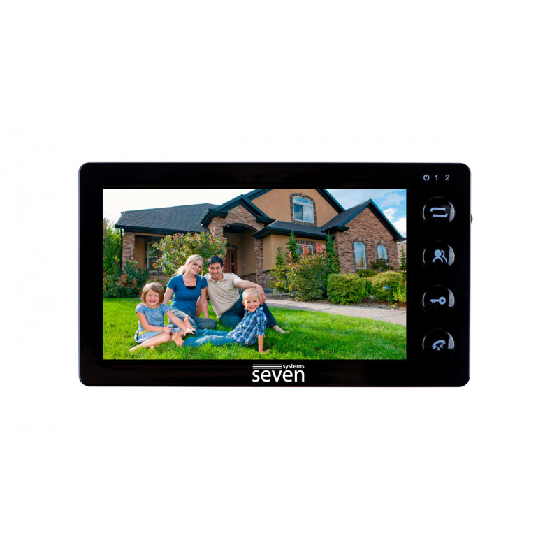 Комплект домофону 7 дюймів з панеллю виклику SEVEN DP-7574 Kit black