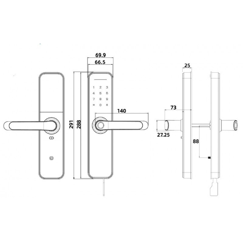 Розумний дверний біометричний замок SEVEN LOCK SL-7766BF