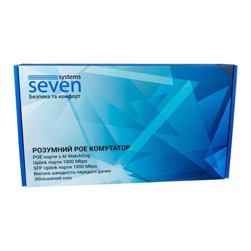 PoE комутатор (switch) 24 порти SEVEN P-73224G-2SFP