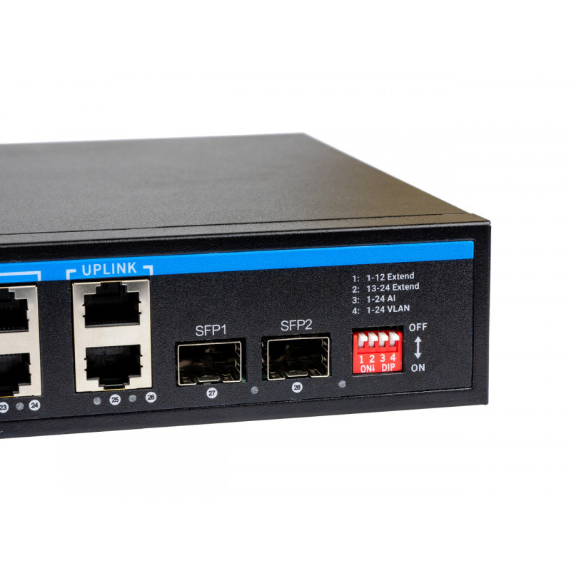 PoE комутатор (switch) 24 порти SEVEN P-73224G-2SFP