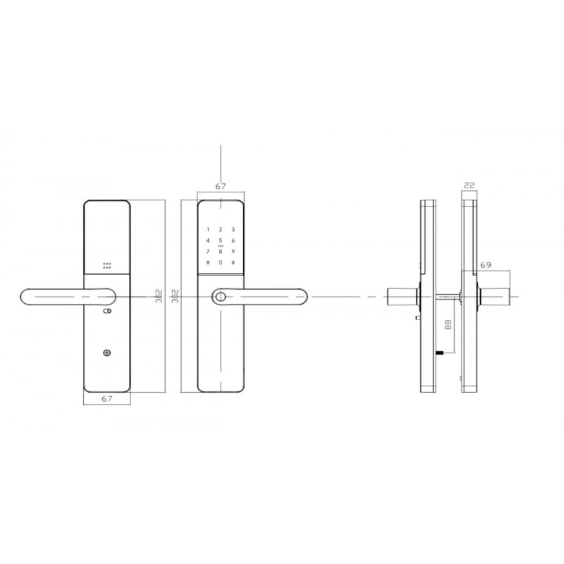 Розумний дверний біометричний замок SEVEN LOCK SL-7779BFW