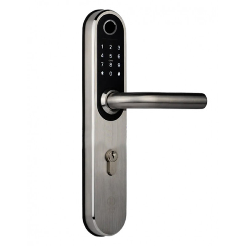 Розумний дверний біометричний замок SEVEN LOCK SL-7768BF (85мм) silver