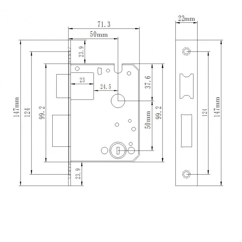 Розумний дверний біометричний замок SEVEN LOCK SL-7740BF black