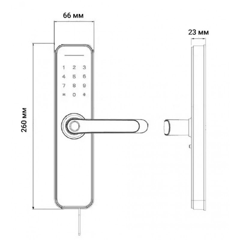 Розумний дверний біометричний замок SEVEN LOCK SL-7740BF black