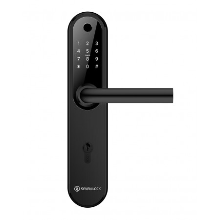 Розумний дверний біометричний замок SEVEN LOCK SL-7768BF (85мм) black