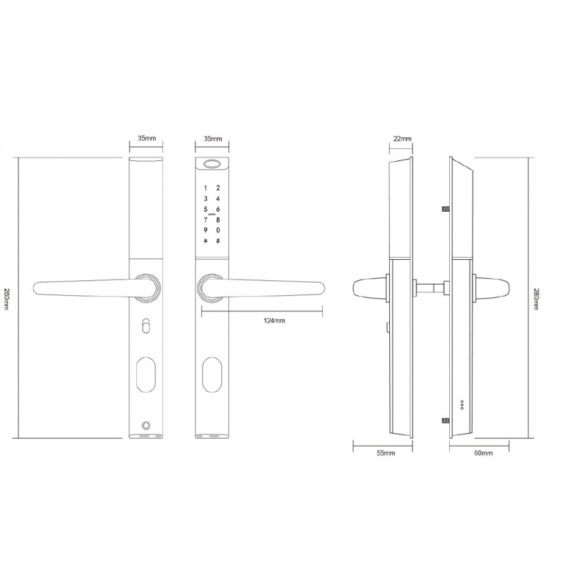 Розумний дверний біометричний замок SEVEN LOCK SL-7763BF black