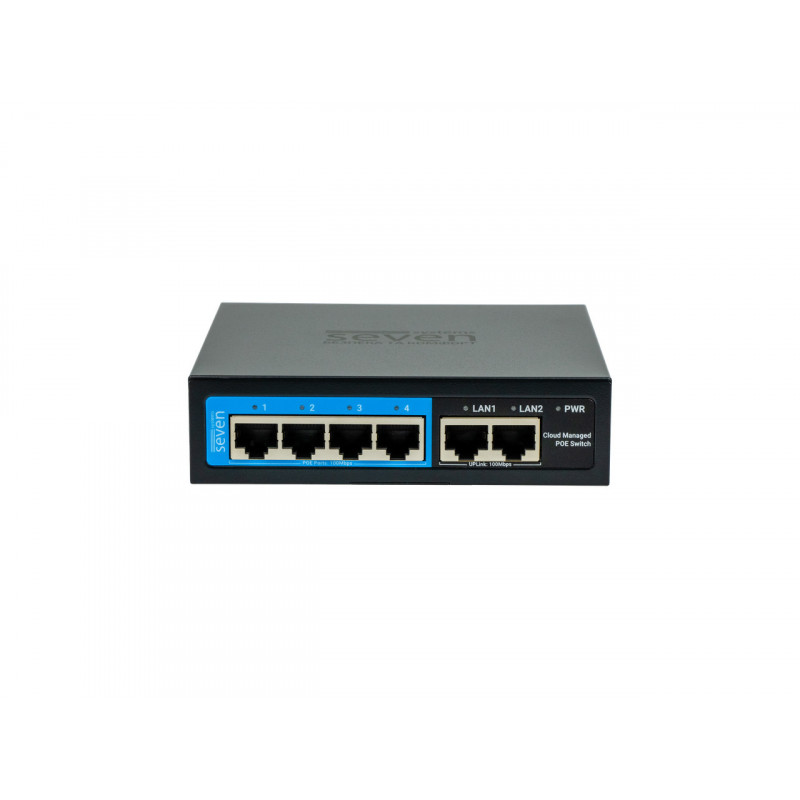 Облачно управляемый 6-портовый PoE-коммутатор SEVEN PS204D