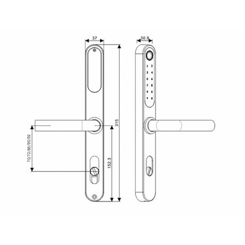 Розумний дверний біометричний замок SEVEN LOCK SL-7761BF