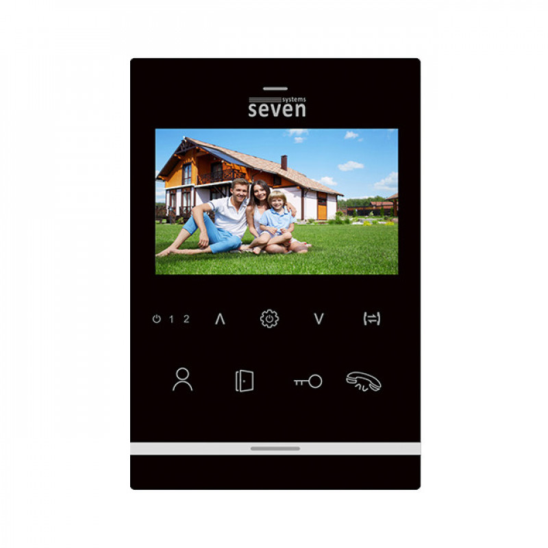 Комплект домофону 4 дюйми з панеллю виклику SEVEN DP–7542 Kit black