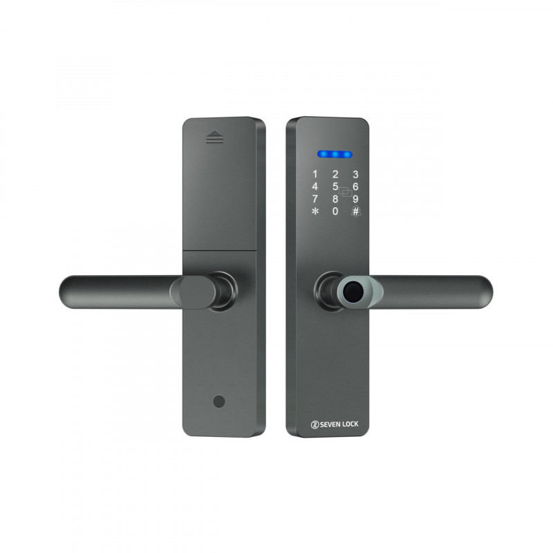 Розумний дверний біометричний замок SEVEN LOCK SL-7740BF grey