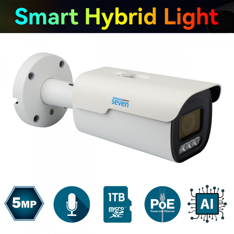 IP-видеокамера 5 Мп SEVEN IP-7255PA-DL white 2,8 мм с умной двойной подсветкой