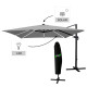 Садовый зонтик с чехлом и LED Столом Garden Line GAO1572 ROMA 300х400 см Серая