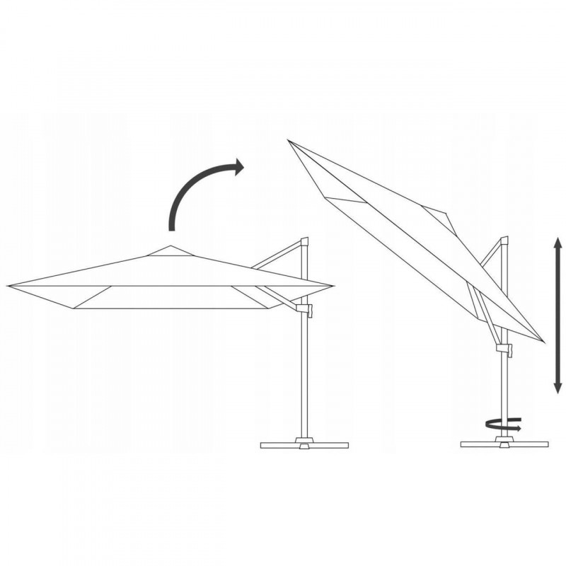 Садовый зонтик с чехлом и LED Столом Garden Line GAO1572 ROMA 300х400 см Серая