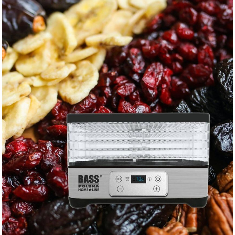 Сушарка для овочів та фруктів 300 Вт, з регульованими лотками Bass Polska BH-10603