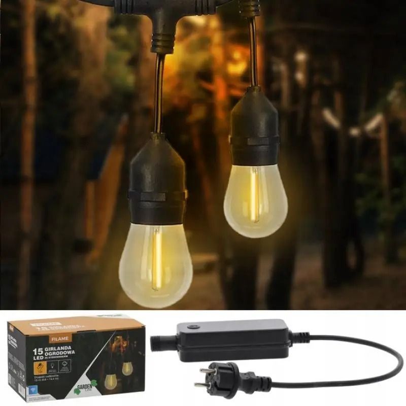 Декоративна гірлянда Garden Line 15 LED 15 м Теплий-білий SOL1267