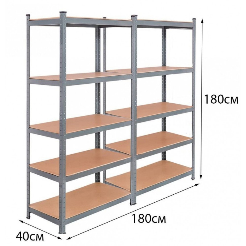 Стеллаж складской металлический 180x90x40см плита 4см Вес 29кг 2шт в коробке