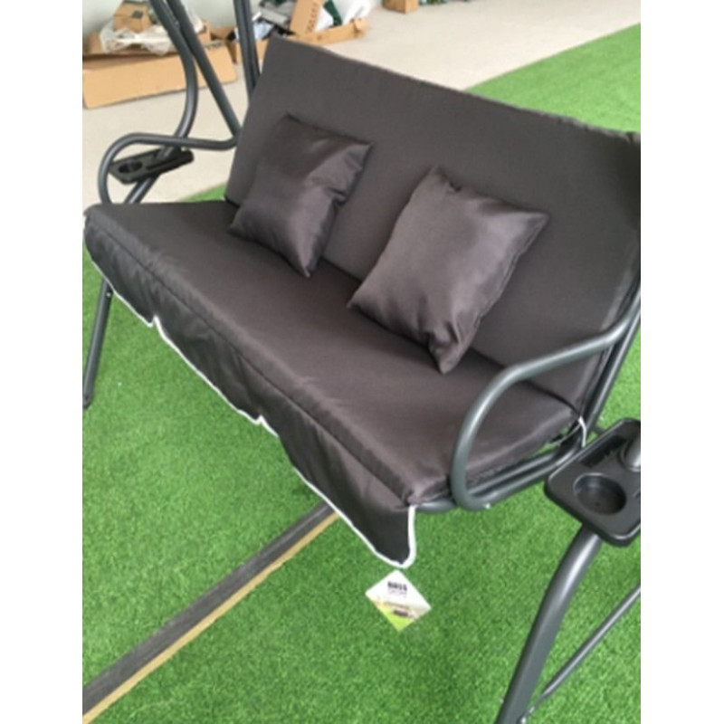Качели садовые с подушками и подстаканниками 170х110х153 см Bass Polska BH 10030, антрацит