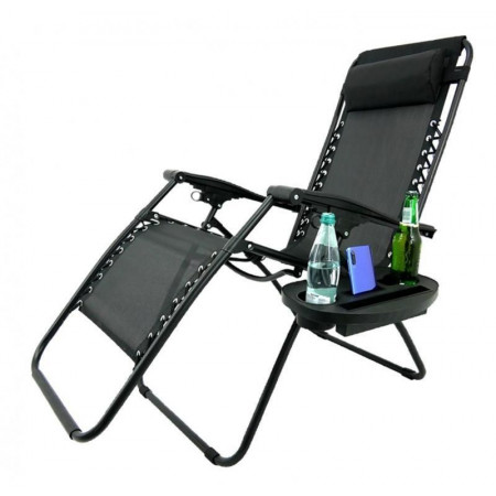 Шезлонг розкладний зі столиком Garden Line LEZ5934 176х65х106 см