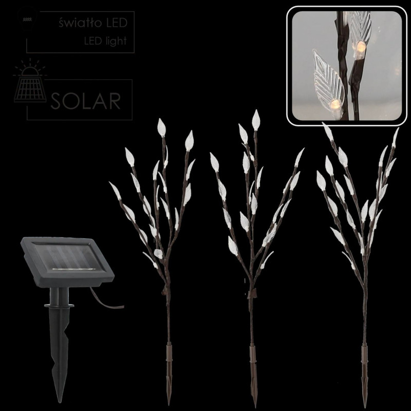 Вуличний ліхтар на сонячній батареї, набір 3 гілки 60 см, 60 LED Garden Line SOL6094
