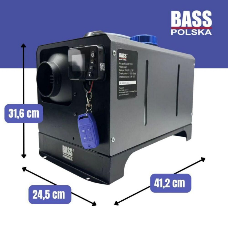 Автономний дизельний обігрівач Bass Polska 5000 Вт, 4177 з WI-FI та пультом