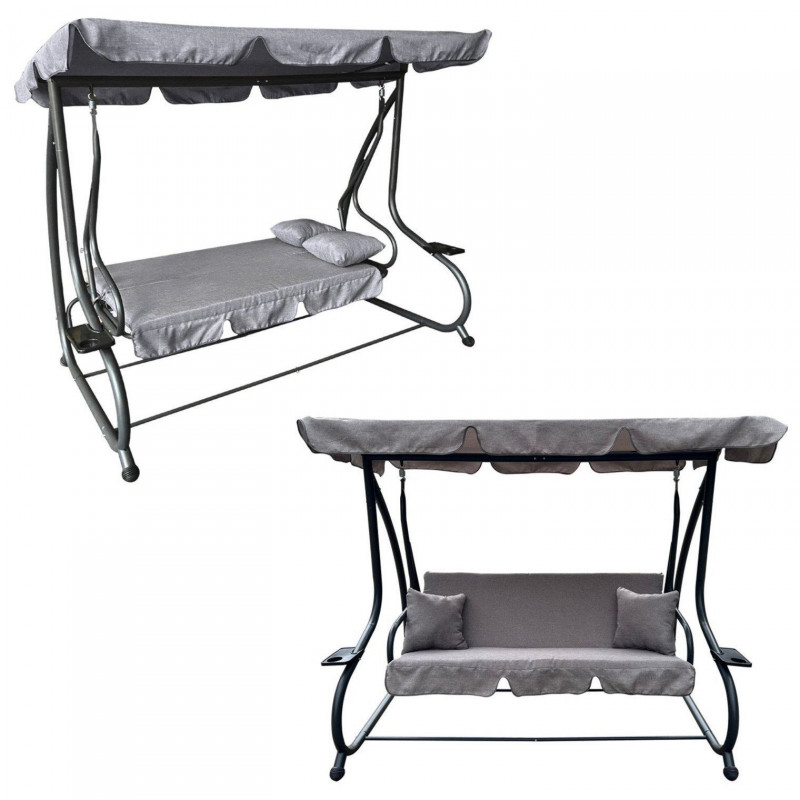 Садовые качели Garden Line 210x120x170 см Серый KRE3095