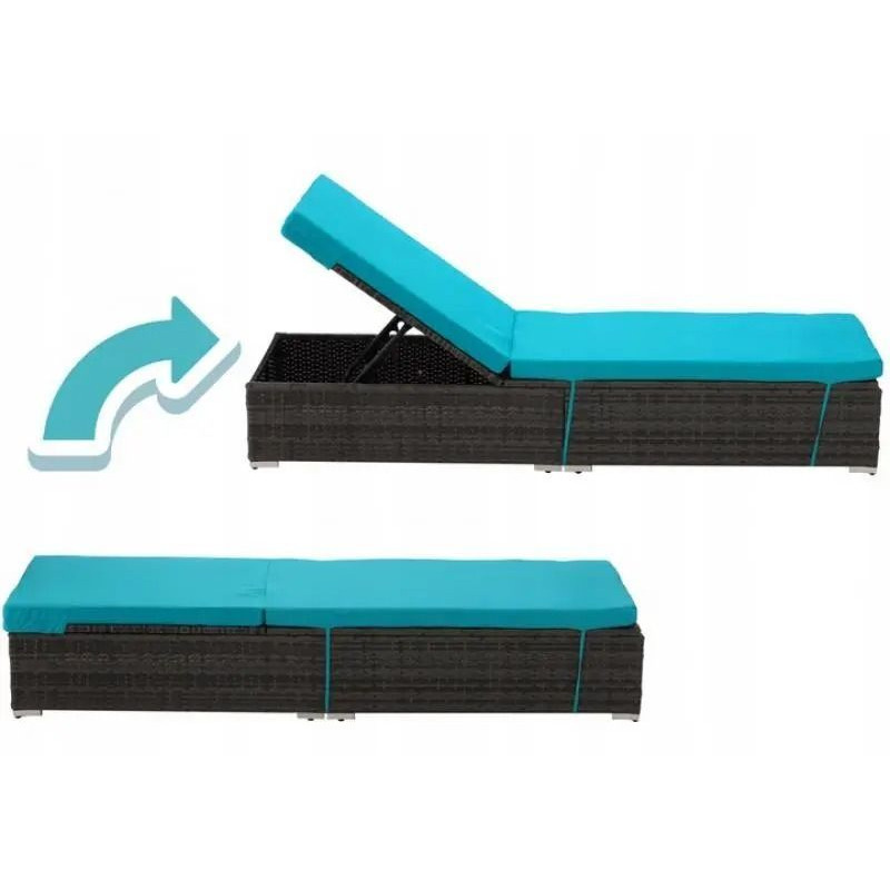 Шезлонг розкладний Garden Line ABI3548, синій