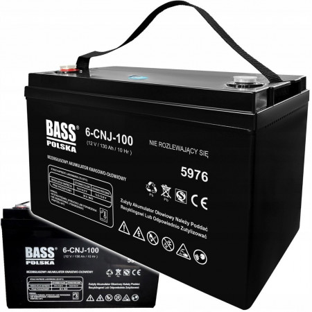 Акумулятор  для ДБЖ та інвертерів  VRLA AGM 12V 130Ah  Bass Polska 5976