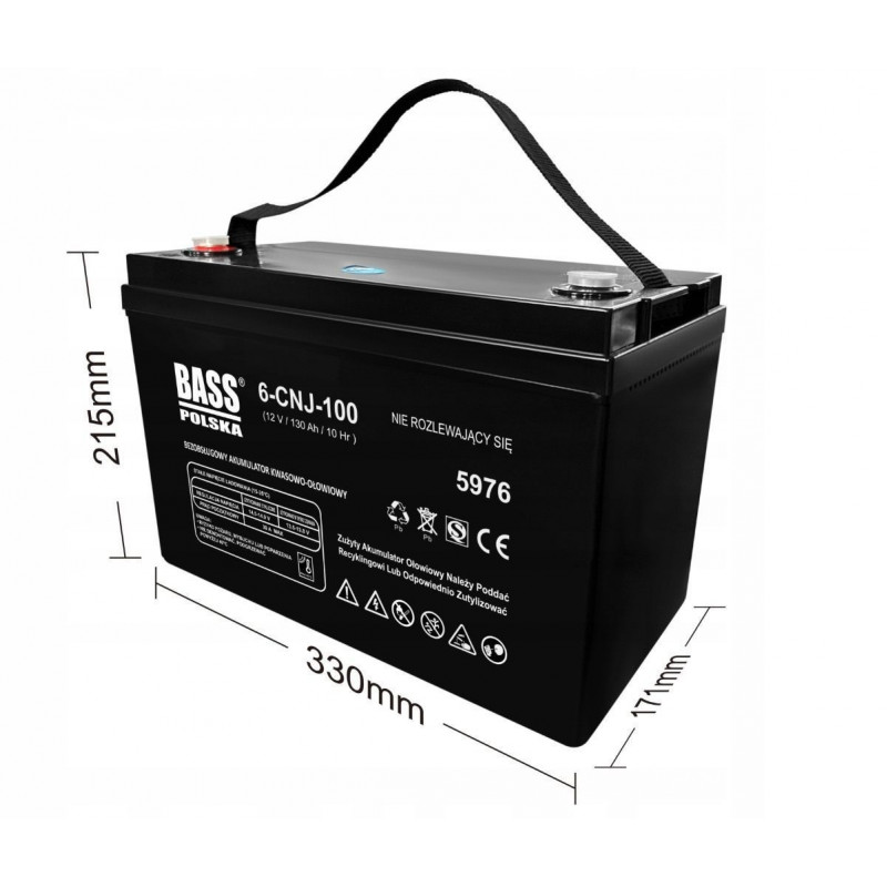 Акумулятор  для ДБЖ та інвертерів  VRLA AGM 12V 130Ah  Bass Polska 5976