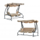 Качели садовые 210x120x170 см с навесом для летнего отдыха GardenLine KRE0759 бежевая