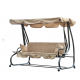 Качели садовые 210x120x170 см с навесом для летнего отдыха GardenLine KRE0759 бежевая