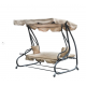 Качели садовые 210x120x170 см с навесом для летнего отдыха GardenLine KRE0759 бежевая