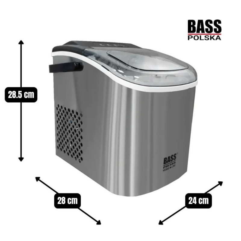 Бытовой ледогенератор Bass Polska 1,3 литра, 12 кг/24 ч, конусная форма кубиков