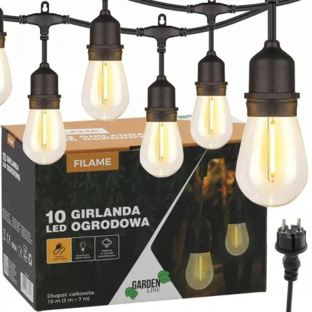 Декоративна гірлянда 10 LED 10 м Теплий-білий Garden Line  SOL1243