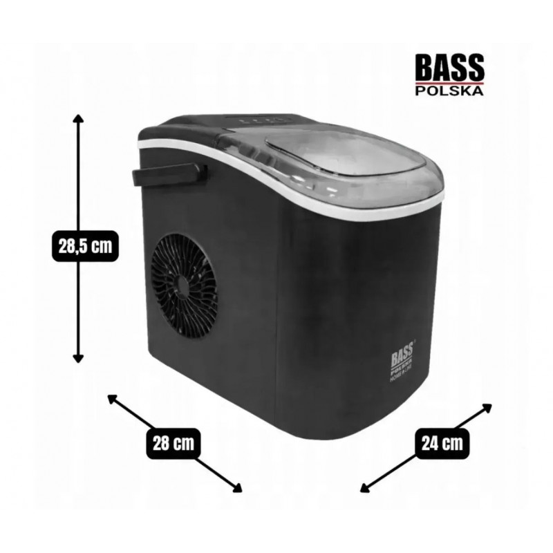 Побутовий льодогенератор Bass Polska 1,3 літра, 12 кг/24 год , конусна форма кубиків