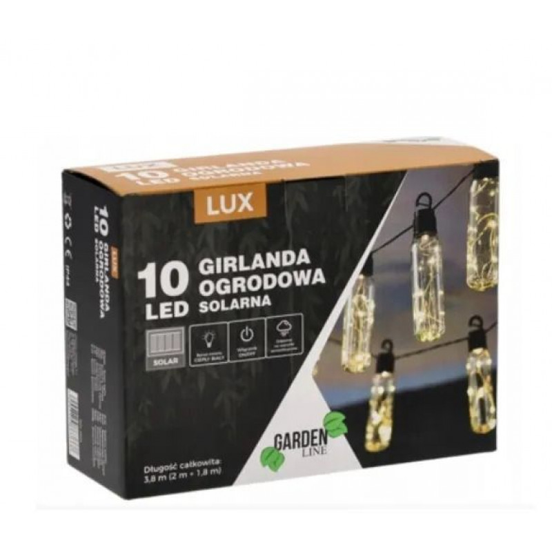 Вулична гірлянда на сонячній батареї 3,8 м 10 LED GardenLine SOL3668
