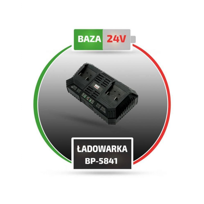 Зарядний пристрій для інструментів 24 В, Li-Ion, 2 x 24 В Bass Polska 5841