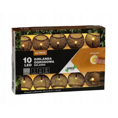 Вулична гірлянда на сонячній батареї 3,8 м 10 LED Garden Line SOL3651