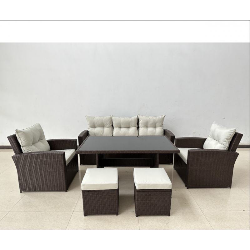 Садові меблі з ротангу GardenLine ABI8805 MARINNE III комплект 6 шт., коричневий